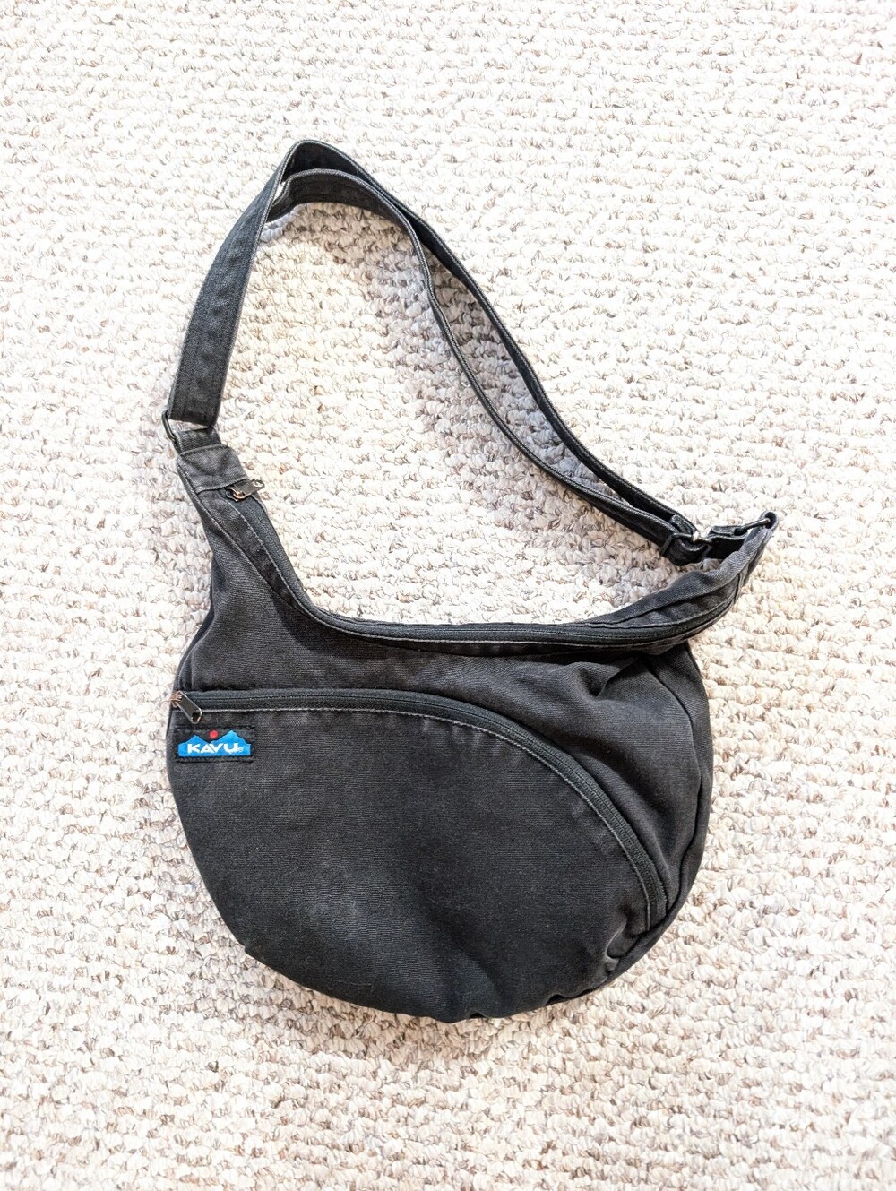 Kavu Black Sling Belt Bag with Curved Front Pocket